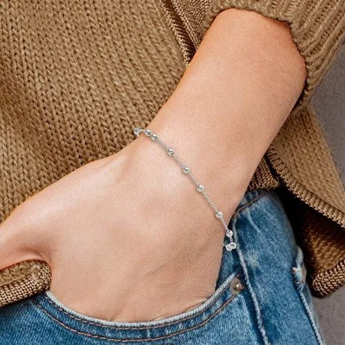 Sterling Silver Adjustable St. Benedict Rosary Bolo Bracelet