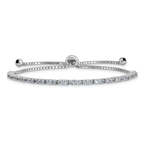 Sterling Silver Birthstone CZ Adjustable Bolo Bracelets