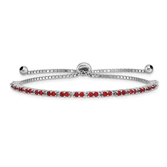 Sterling Silver Birthstone CZ Adjustable Bolo Bracelets