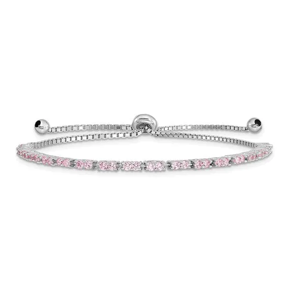 Sterling Silver Birthstone CZ Adjustable Bolo Bracelets