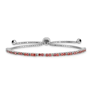 Sterling Silver Birthstone CZ Adjustable Bolo Bracelets