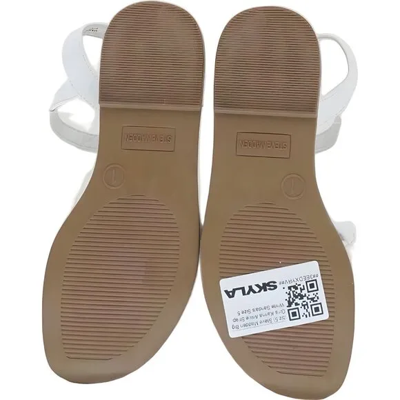 Steve Madden Karina Girls' White Ankle Strap Sandals Sz 5 Fast Shipping