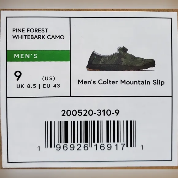 STIO Men's Colter Mountain Slippers – Pine Forest Whitebark Camo – Size 9 – NWT