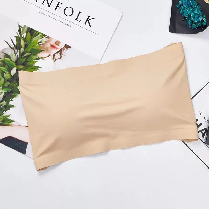 Strapless Ice Silk Bra And Undershirt Chest Wrap Breathable Underwear