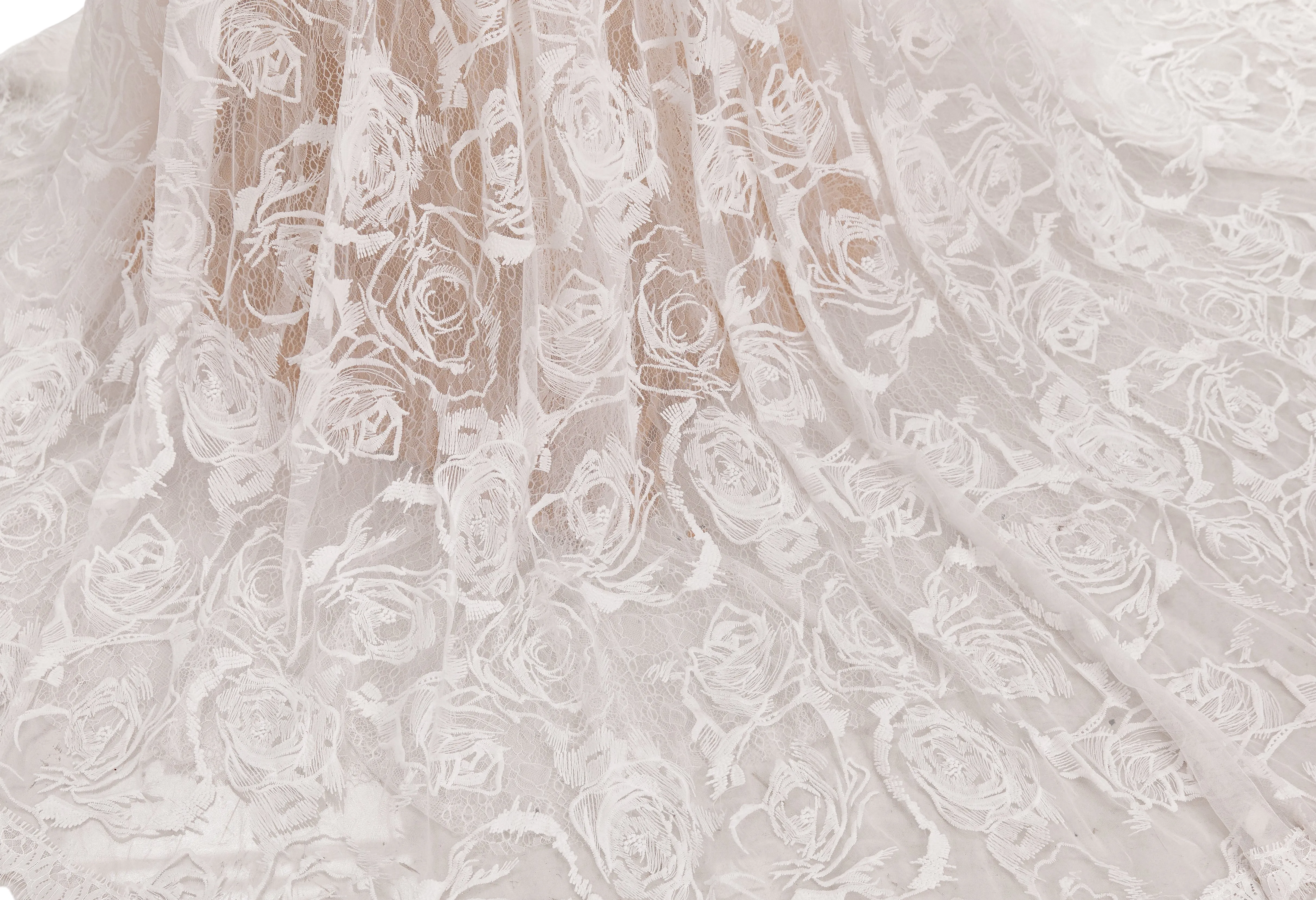 Strapless Sweetheart Lace Up Back Simple Floral Lace A-line Long Wedding Dress, WD3091