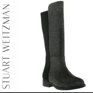 Stuart Weitzman 5050 Shimmer &amp; Black Noir Boots Size 5 (Girls)