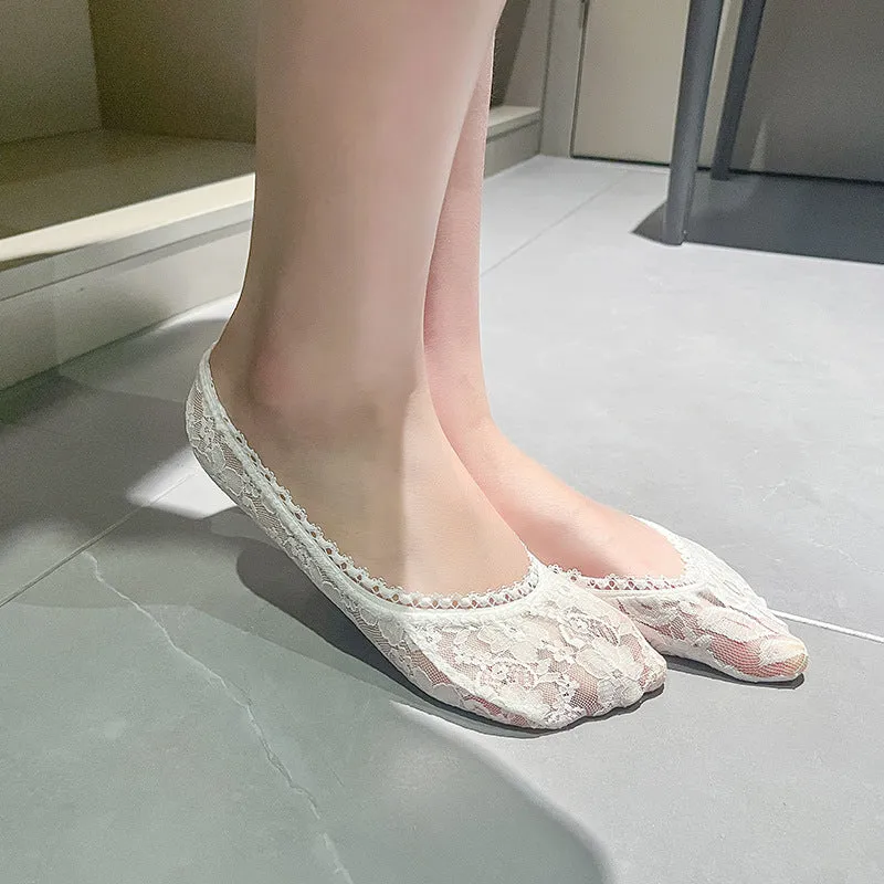 Summer Lace Ankle Thin Low Top Invisible Socks Anti-hook Breathable
