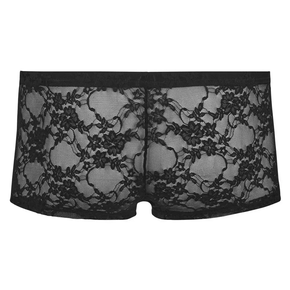 Svenjoyment Stretchy Black Wet Look Lacey Boxer Briefs