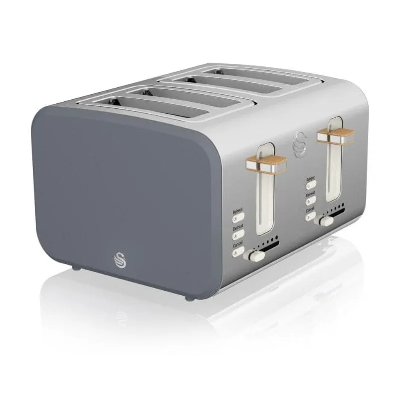 Swan Nordic 4 Slice Polished Stainless Steel Toaster SNT4G