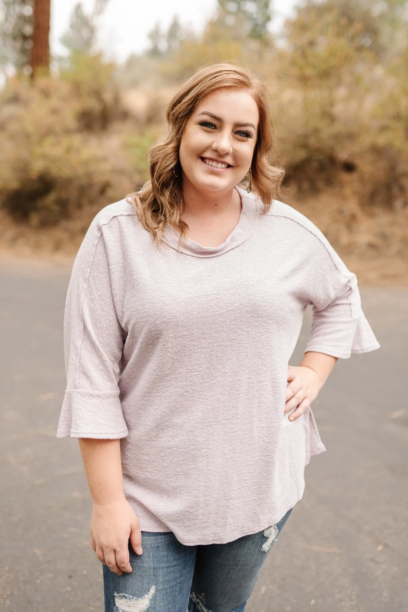 Sweetness And Light Ruffle Top In Soft Lavender