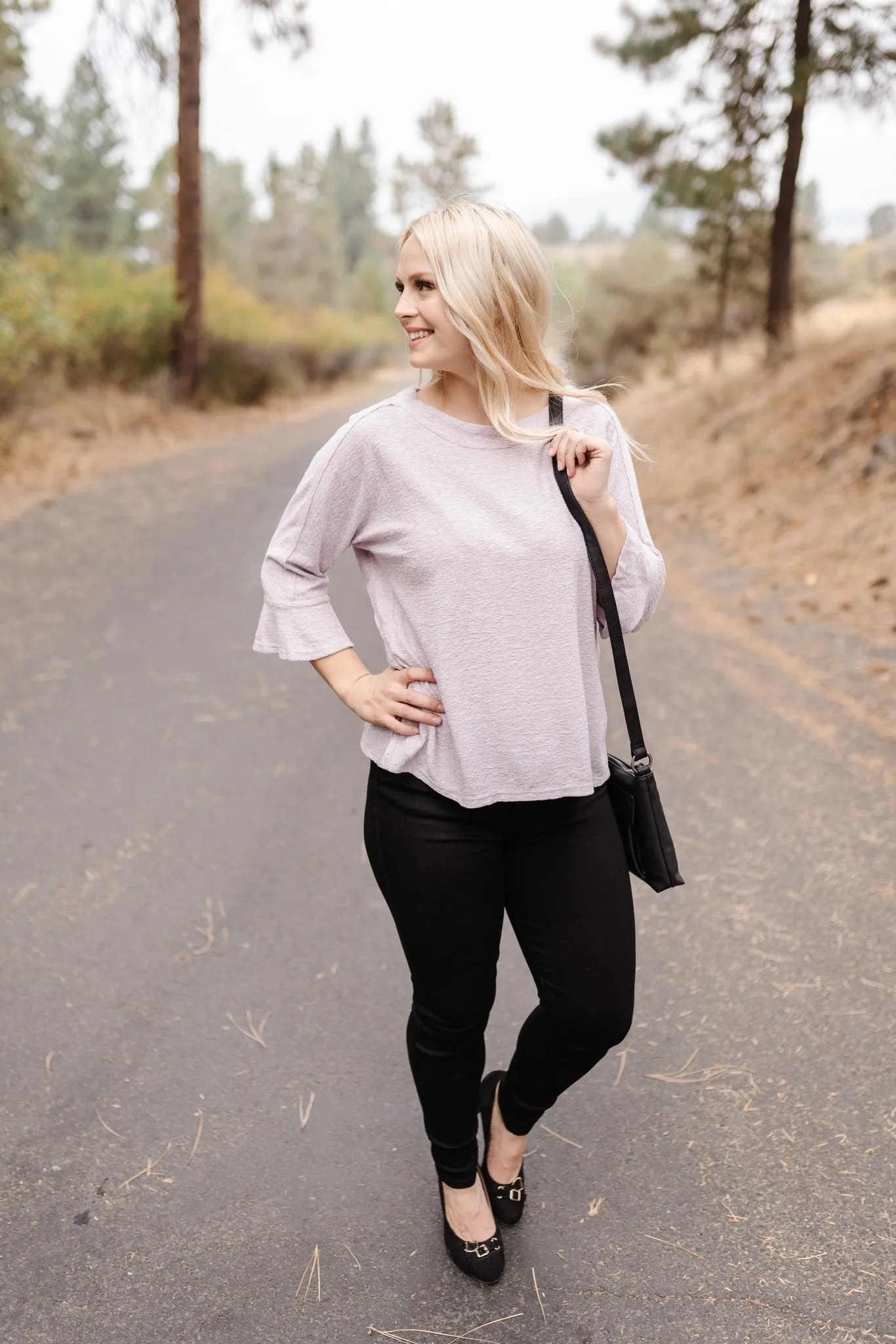 Sweetness And Light Ruffle Top In Soft Lavender