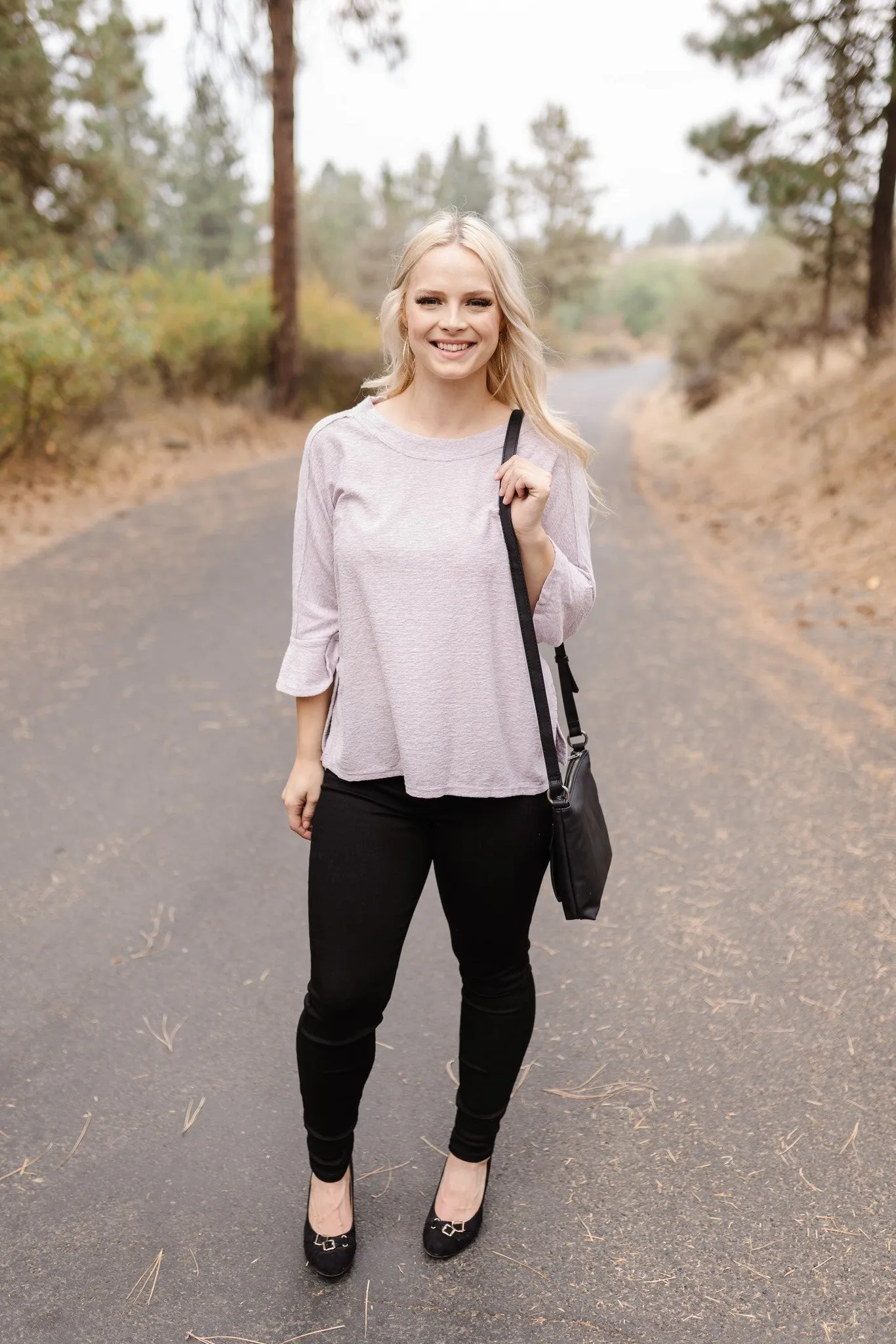 Sweetness And Light Ruffle Top In Soft Lavender