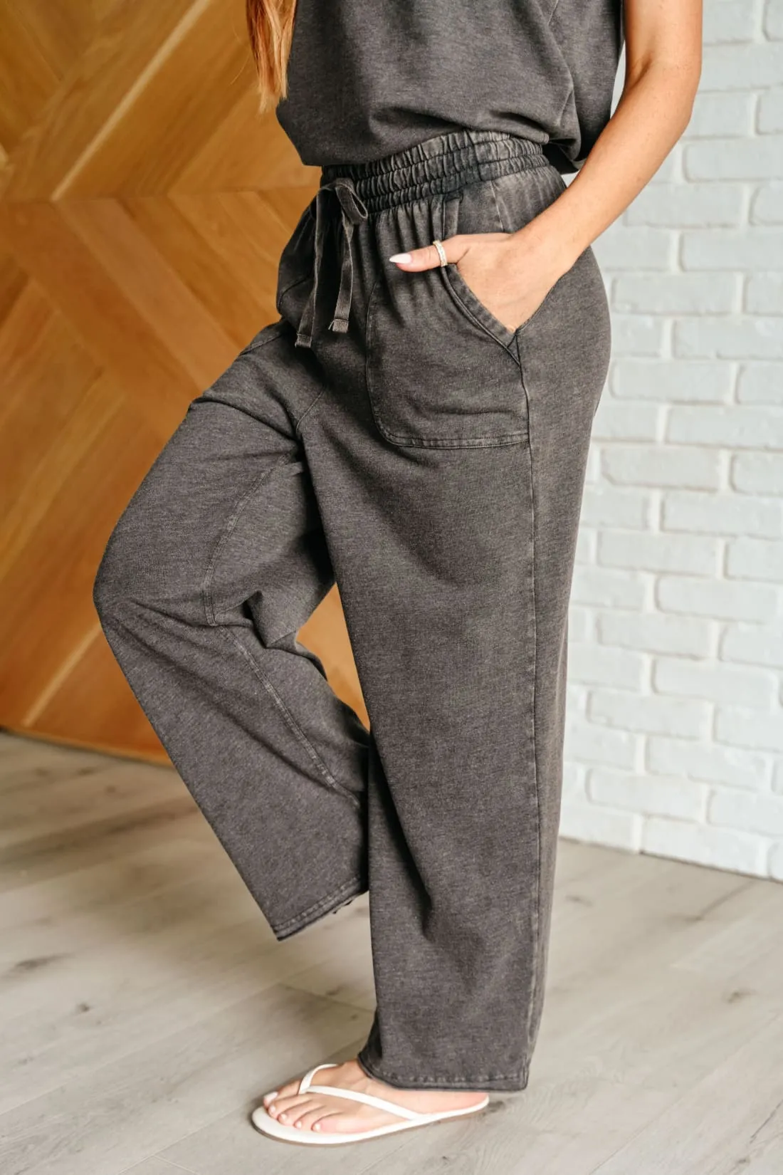 Taking It Easy Tank and Pants Lounge Set in Black