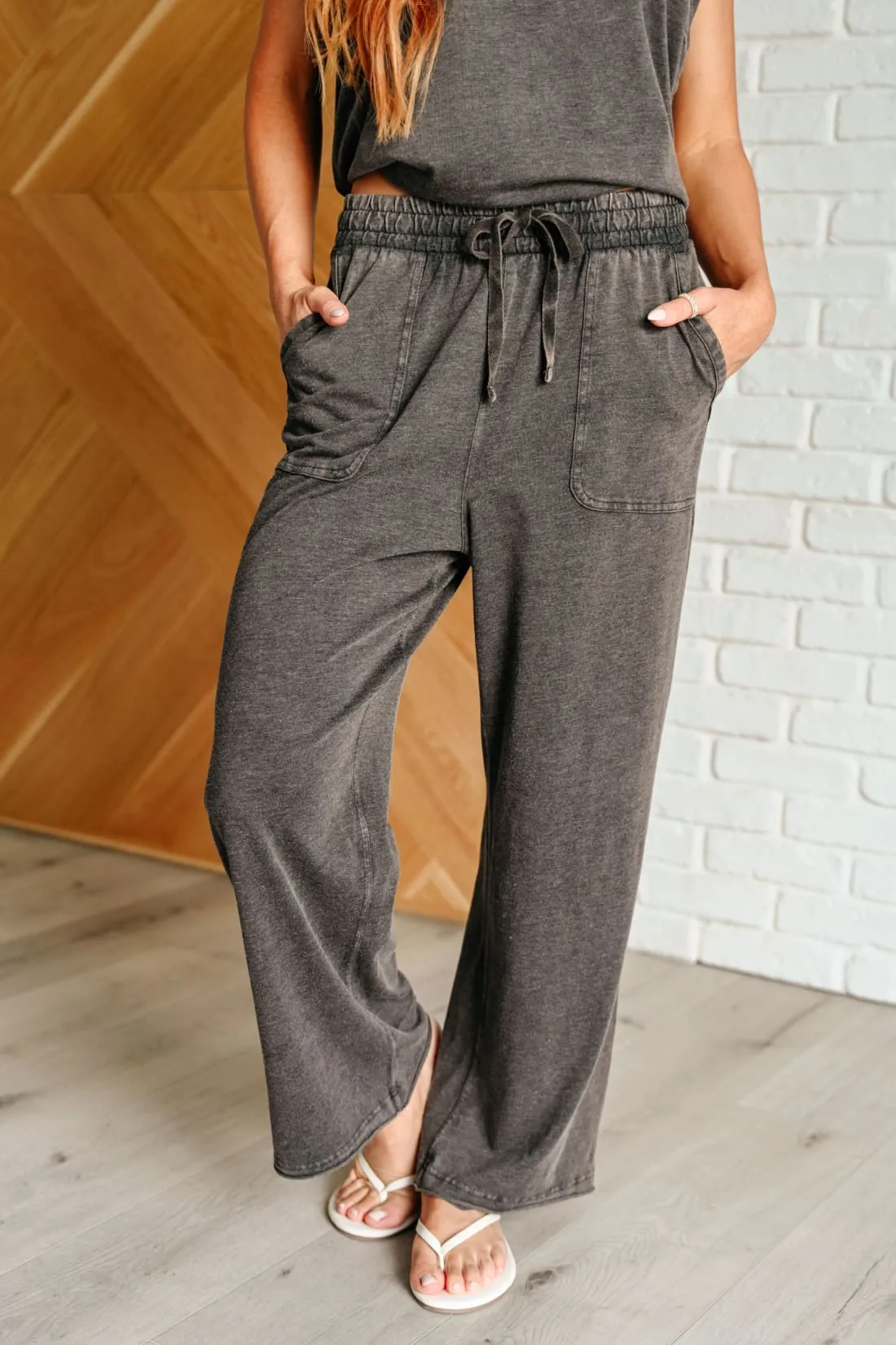 Taking It Easy Tank and Pants Lounge Set in Black