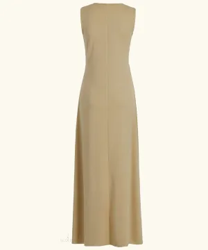 Tan Sleeveless Maxi Slip Dress