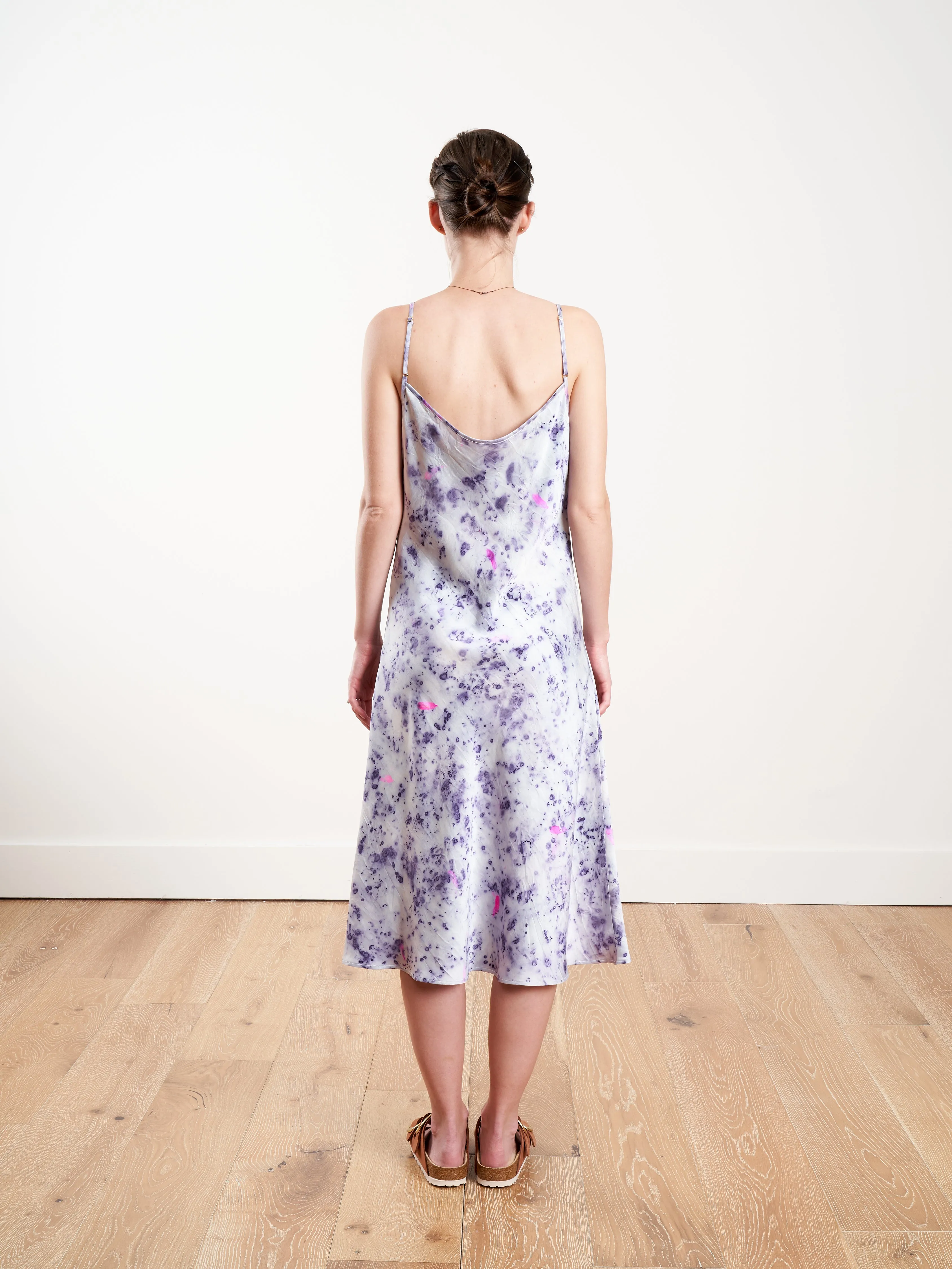 tea length slip - purple carnation