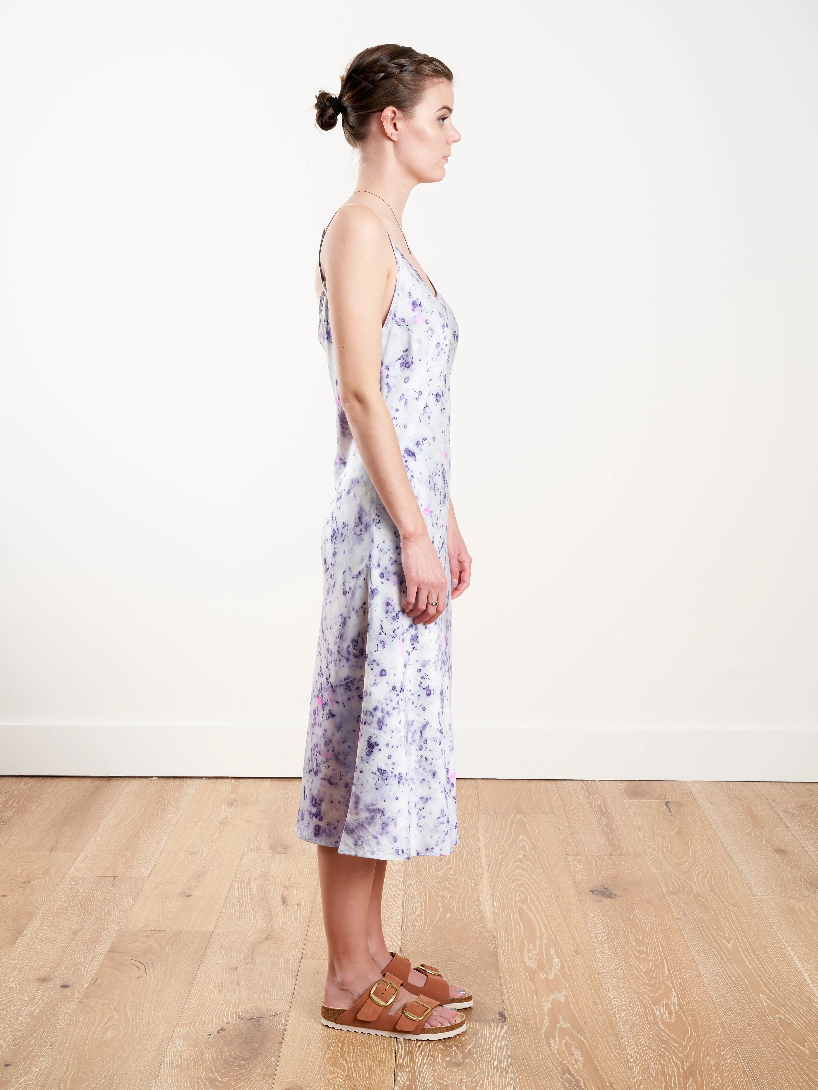 tea length slip - purple carnation