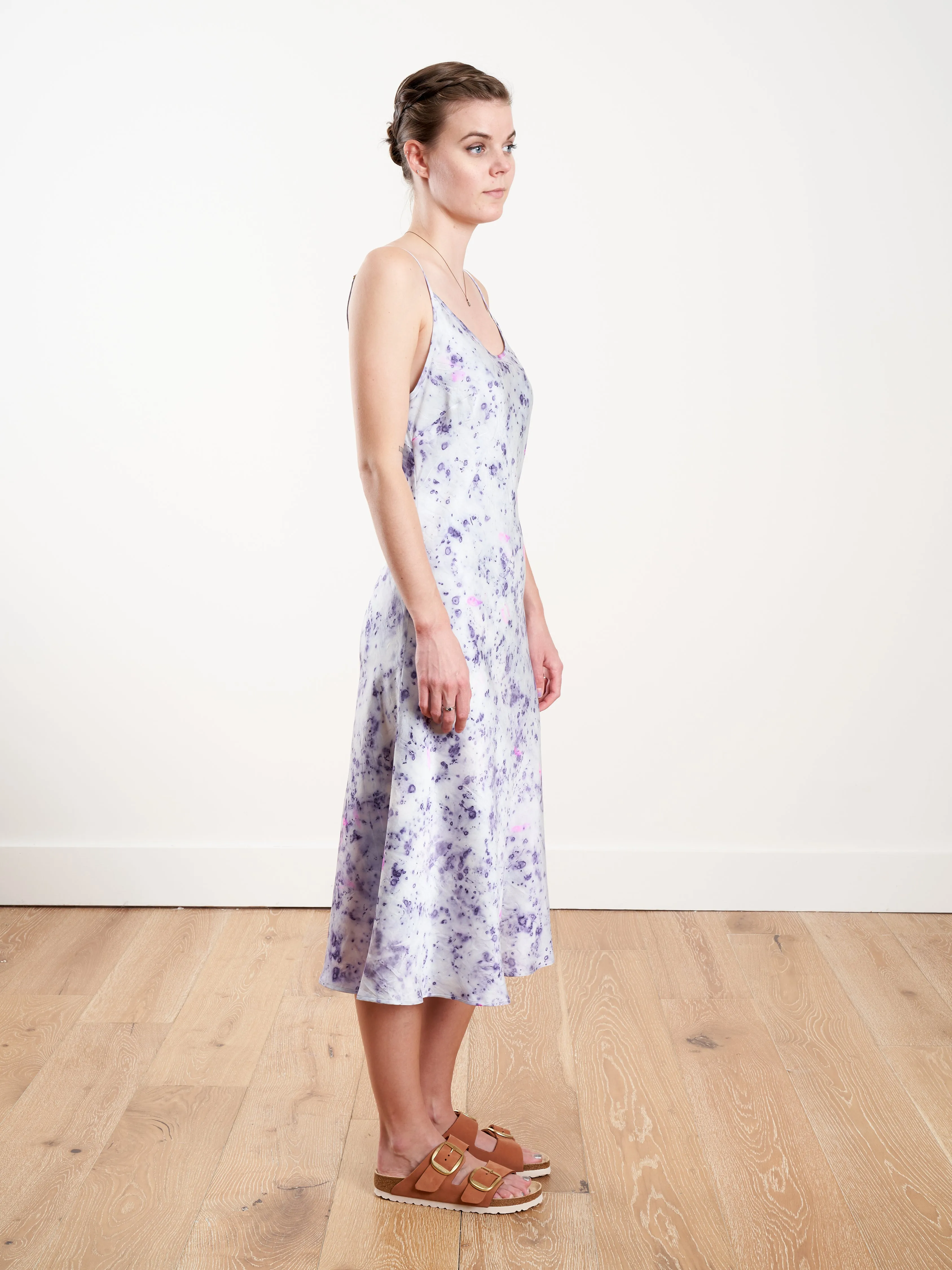 tea length slip - purple carnation