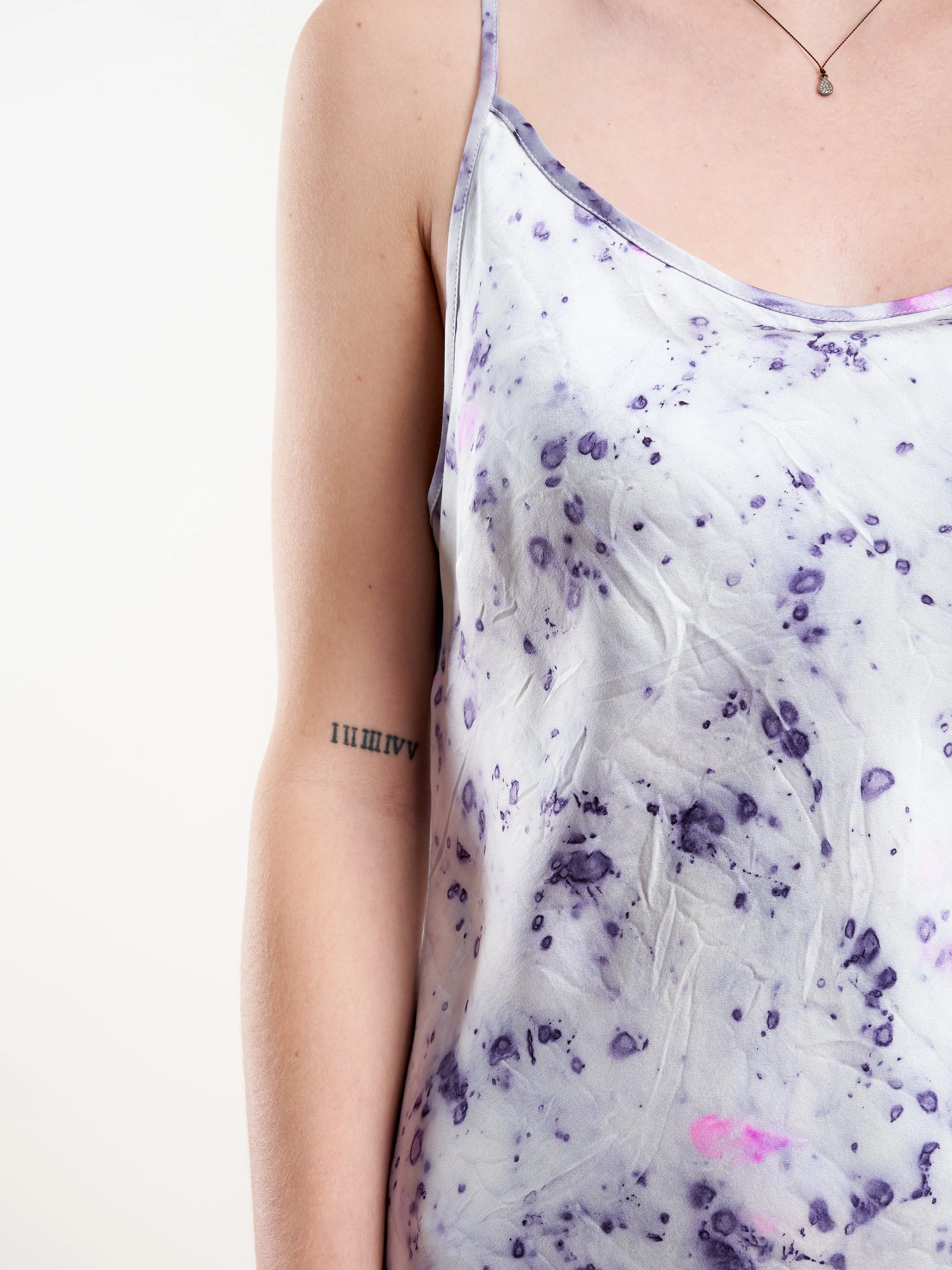 tea length slip - purple carnation