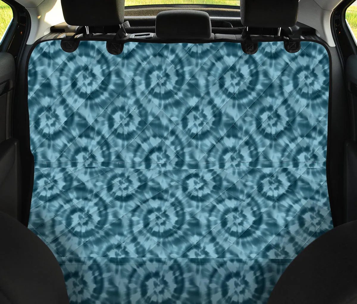 Teal Tie Dye Pet Back Seat Cover