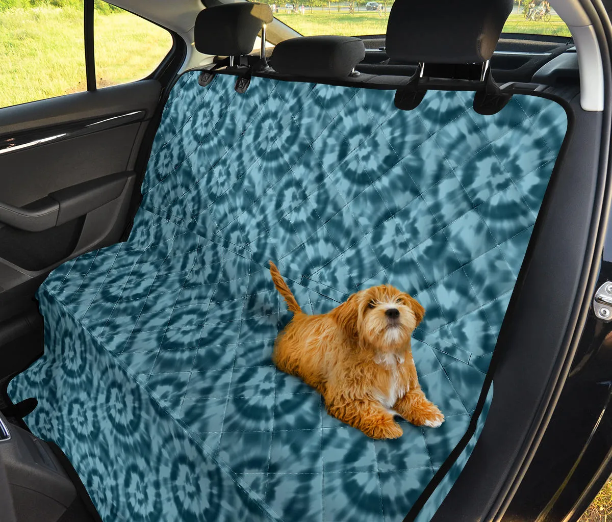 Teal Tie Dye Pet Back Seat Cover
