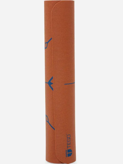 TEGO Stance Truly Reversible Yoga Mat with GuideAlign - With Bag  ( Bronze Navy )