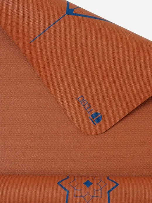 TEGO Stance Truly Reversible Yoga Mat with GuideAlign - With Bag  ( Bronze Navy )
