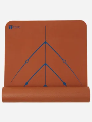 TEGO Stance Truly Reversible Yoga Mat with GuideAlign - With Bag  ( Bronze Navy )