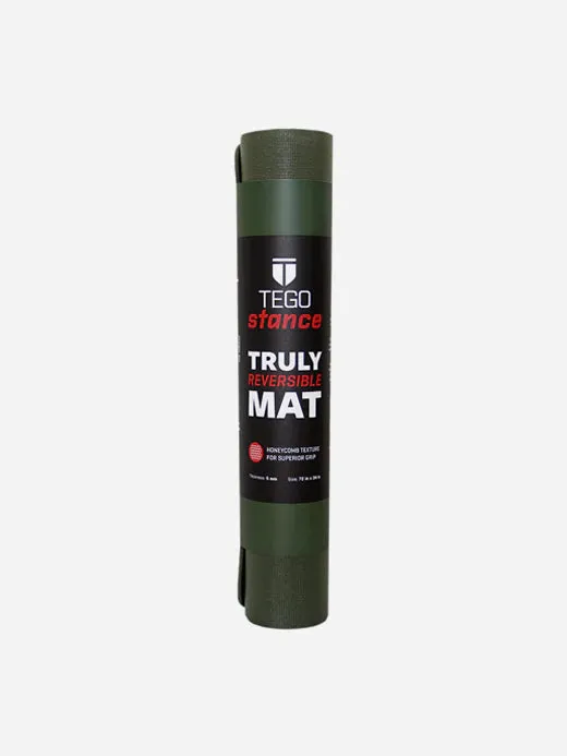 TEGO Stance Truly Reversible Yoga Mat with GuideAlign - With Bag (  Camo Red )
