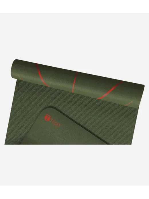 TEGO Stance Truly Reversible Yoga Mat with GuideAlign - With Bag (  Camo Red )