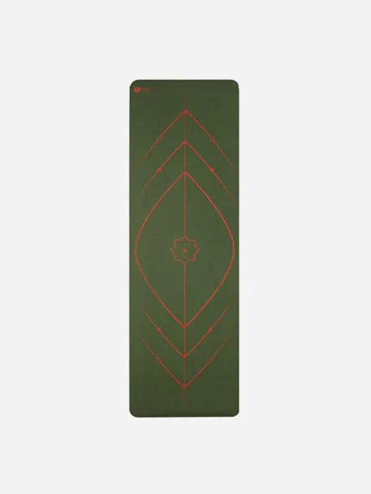 TEGO Stance Truly Reversible Yoga Mat with GuideAlign - With Bag (  Camo Red )