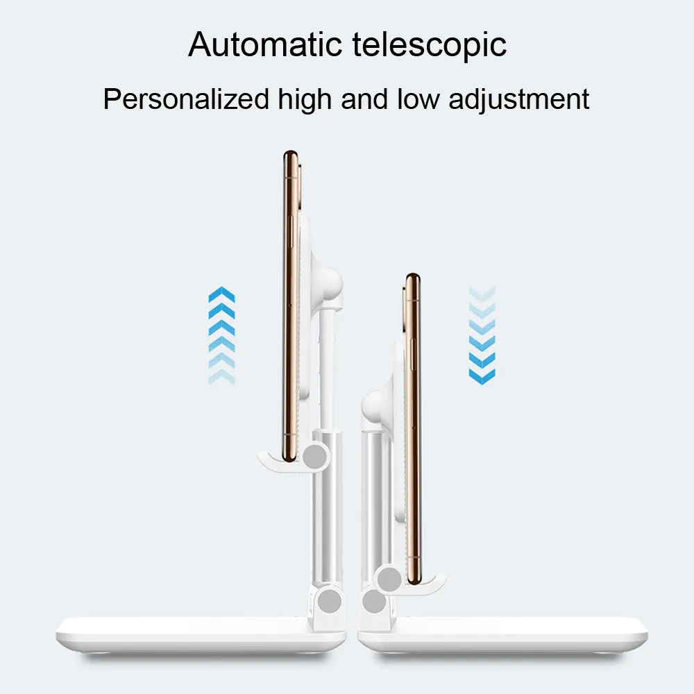 Telescopic Folding Mobile Phone Bracket Aluminum Alloy Flat Universal Tablet Desktop Stand black