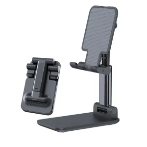 Telescopic Folding Mobile Phone Bracket Aluminum Alloy Flat Universal Tablet Desktop Stand black