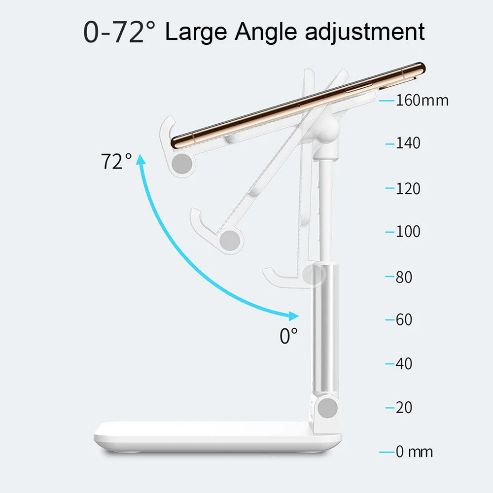 Telescopic Folding Mobile Phone Bracket Aluminum Alloy Flat Universal Tablet Desktop Stand black