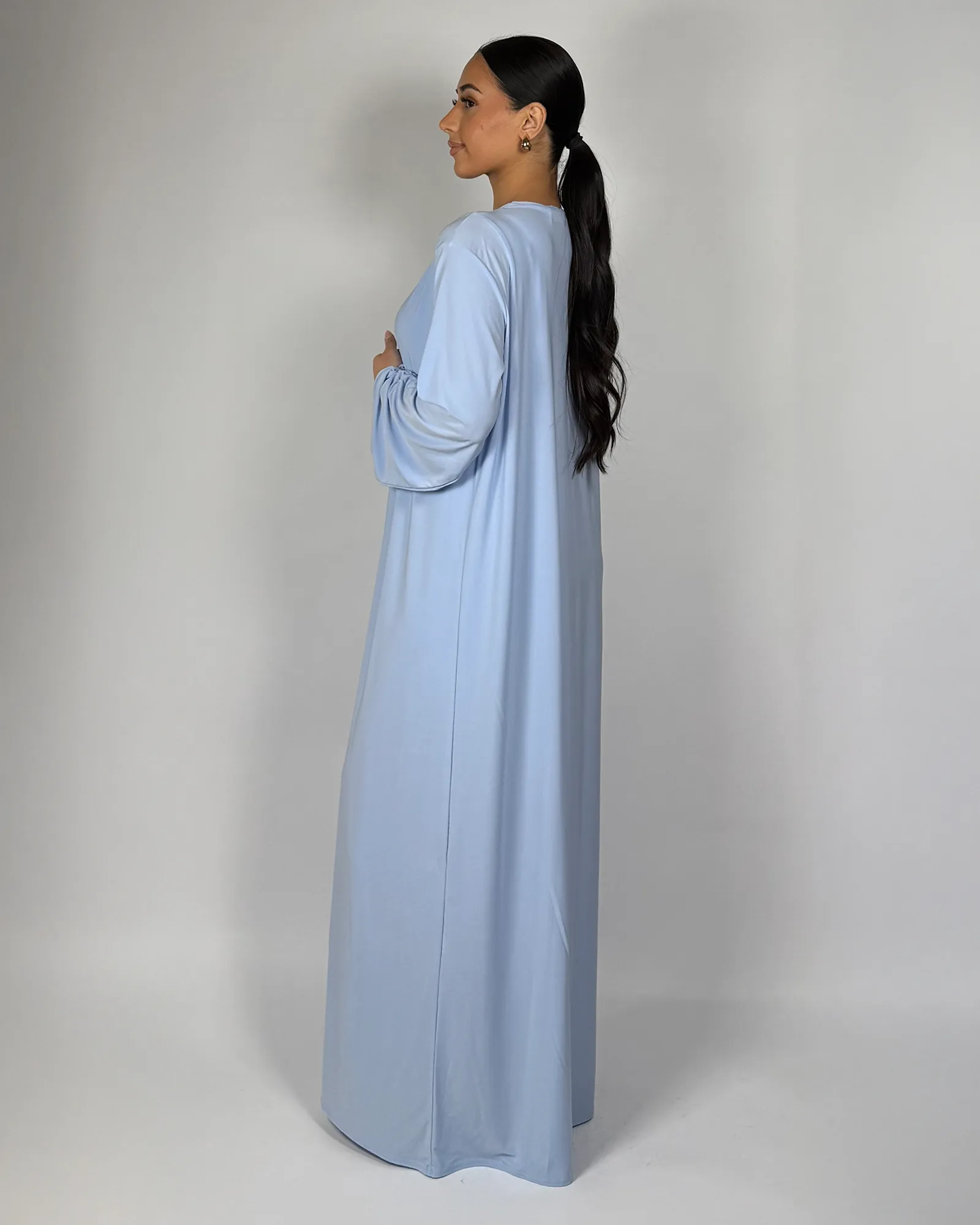 The Baby Blue Midnight Willow Abaya