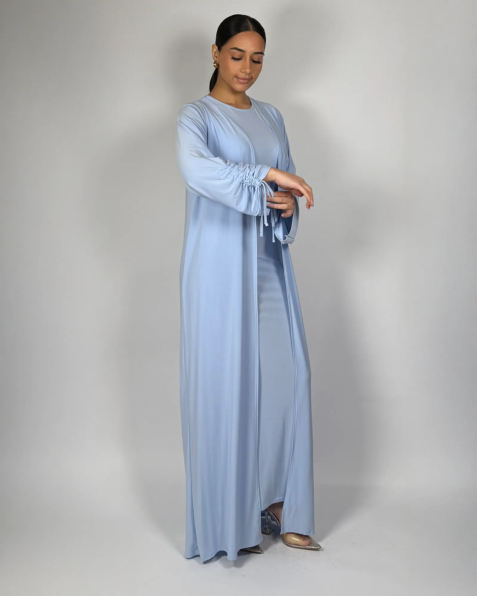The Baby Blue Midnight Willow Abaya