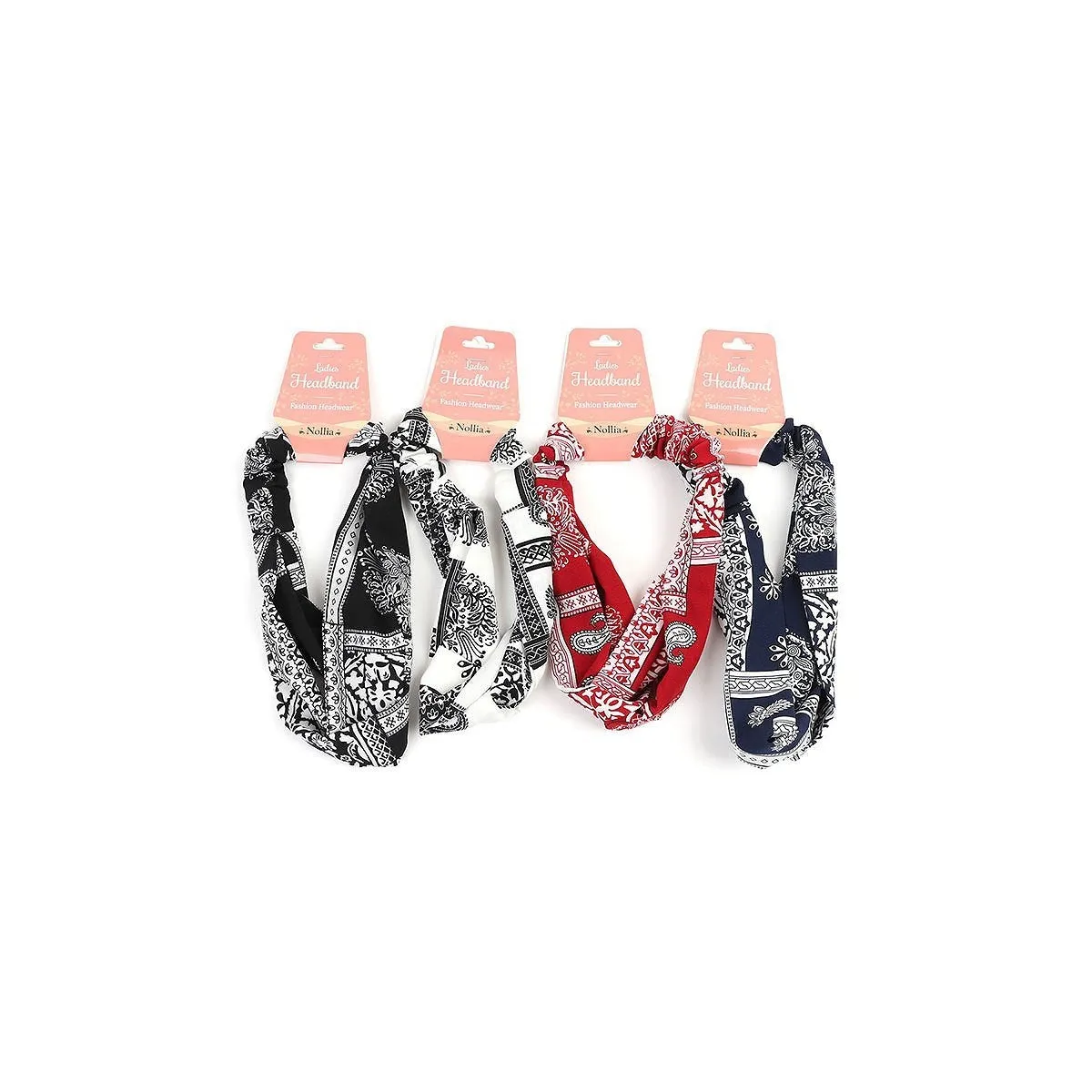 The Bandana Headband in Black on White