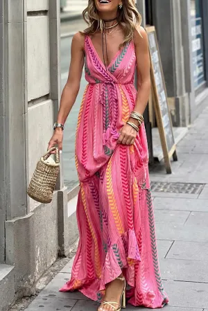 The Blush Desert Dream Wrap Maxi Dress