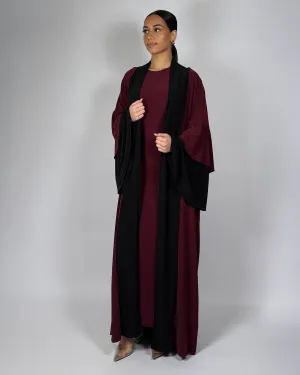 The Burgundy/Black Moonlight Abaya