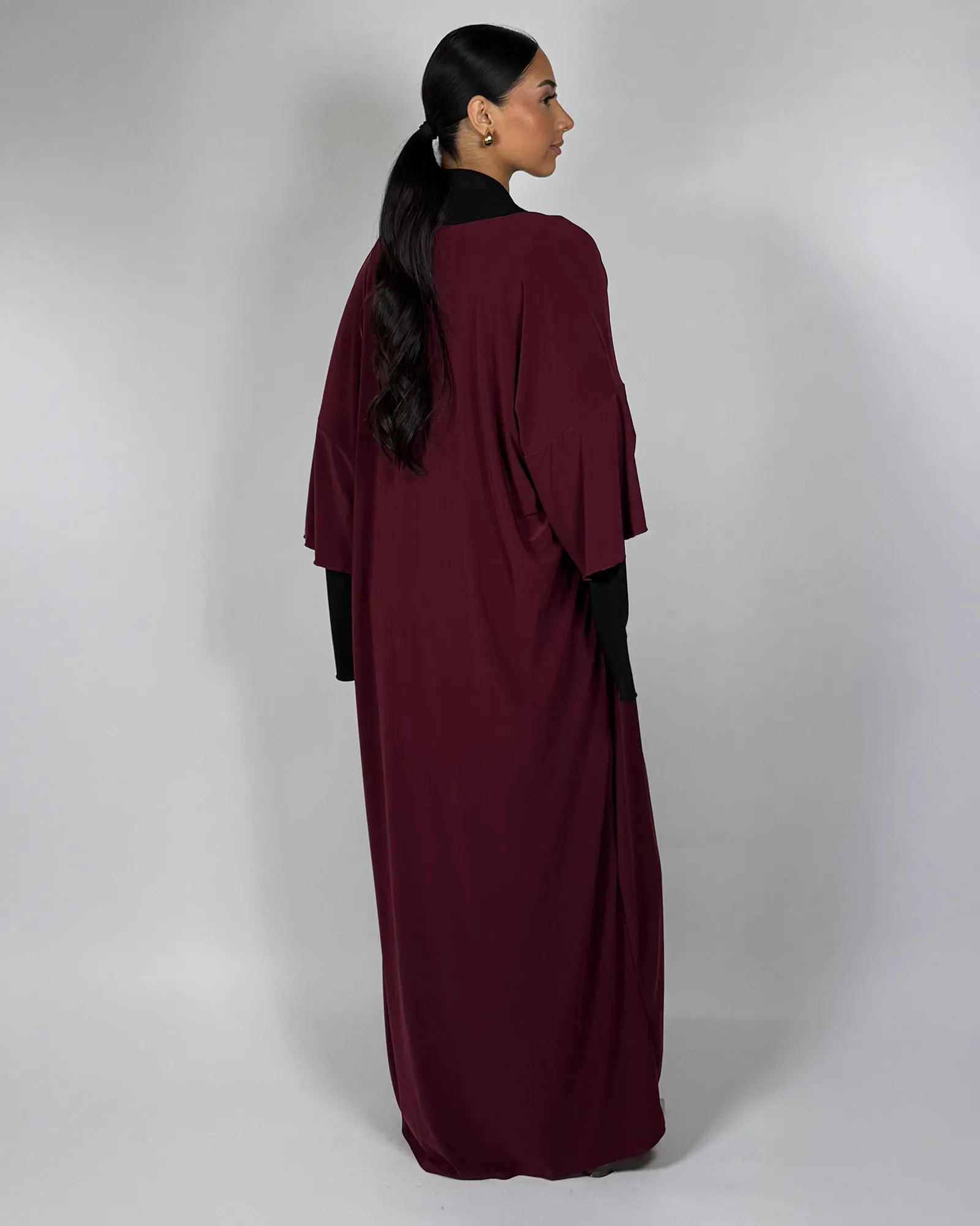 The Burgundy/Black Moonlight Abaya