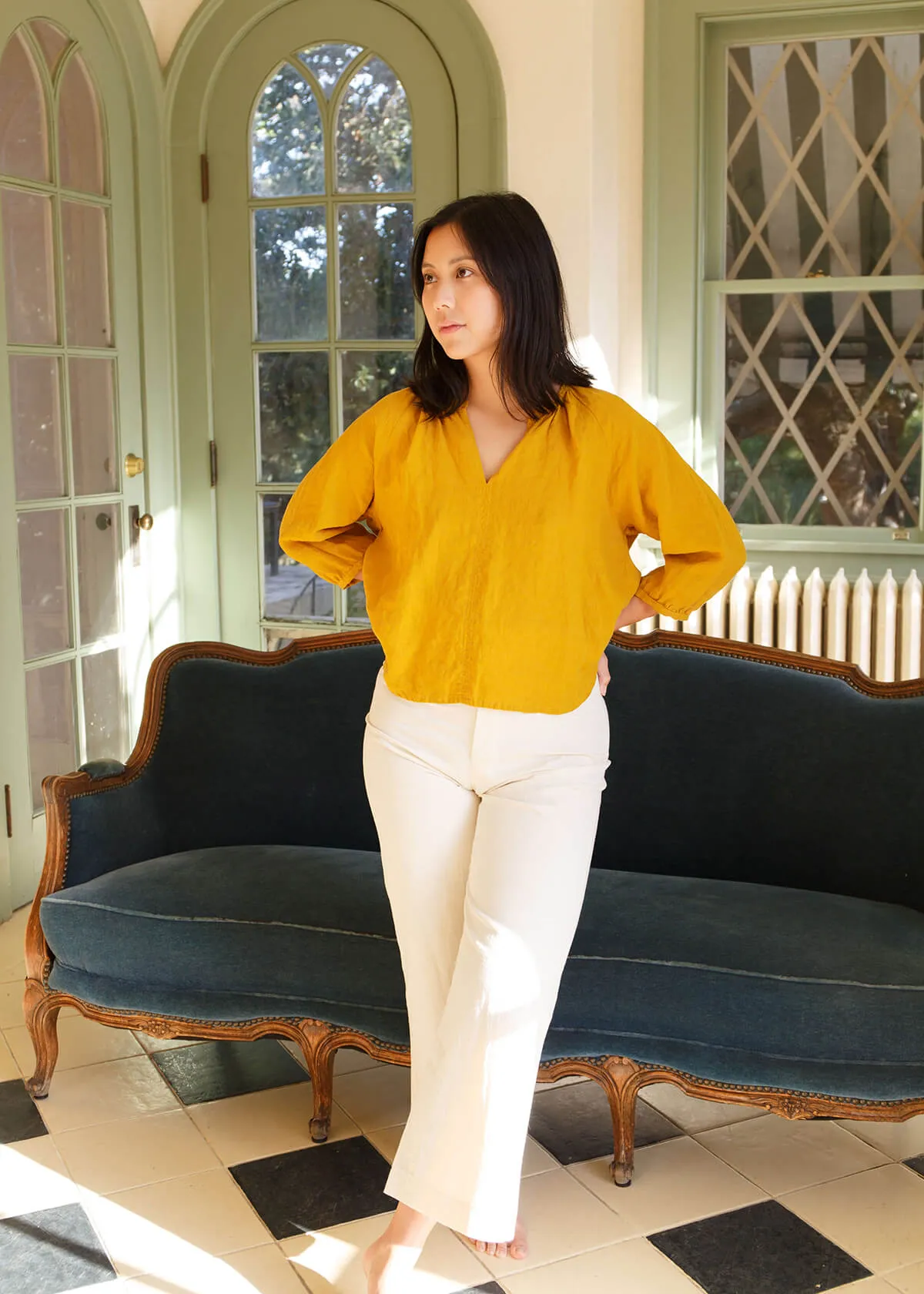 The Faye Pant in Ivory