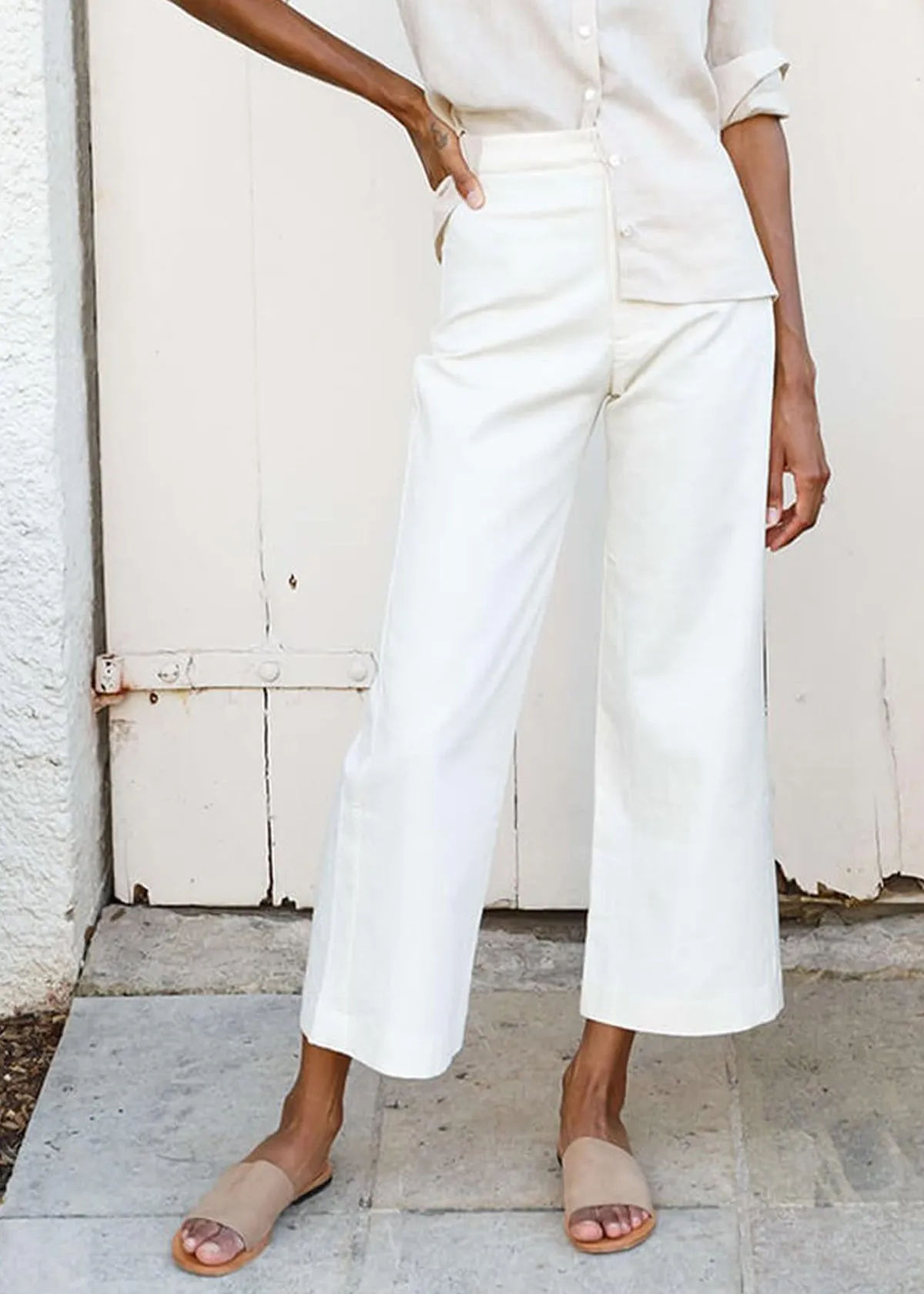 The Faye Pant in Ivory