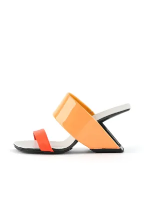 The Juicy Topic Leather Heel Sandal - Orange