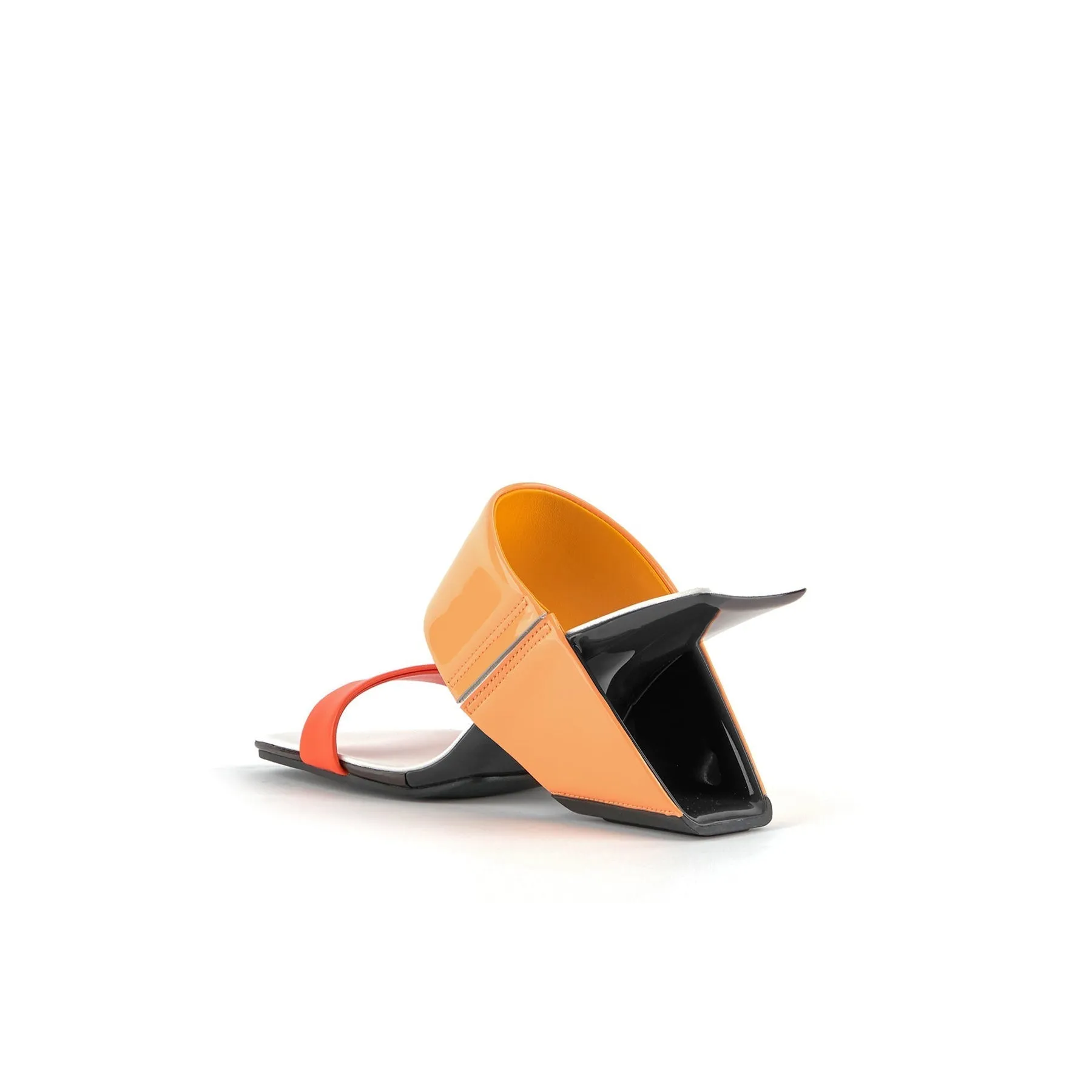 The Juicy Topic Leather Heel Sandal - Orange