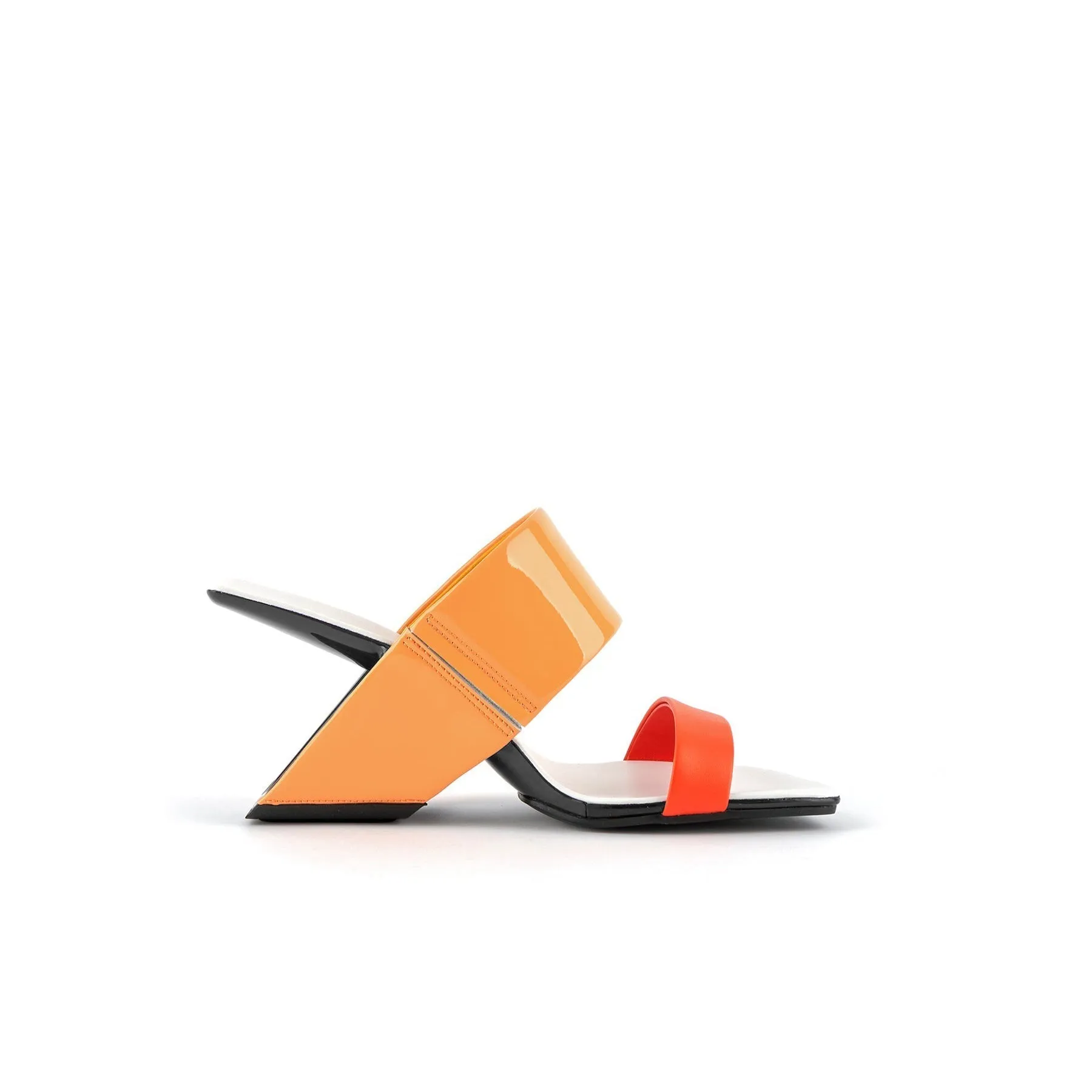 The Juicy Topic Leather Heel Sandal - Orange