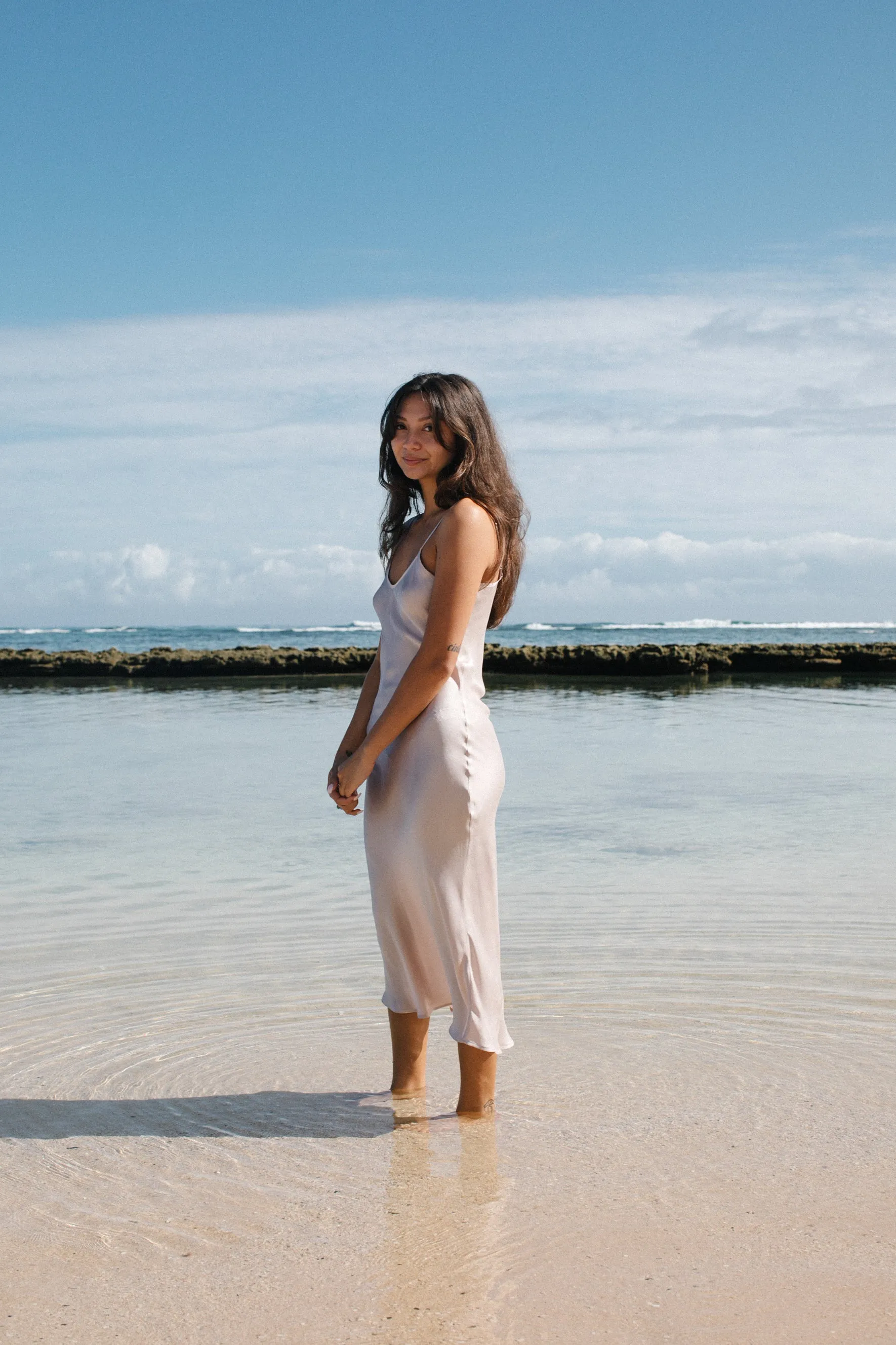 The Prairie Sundrop Slip Dress in Natural