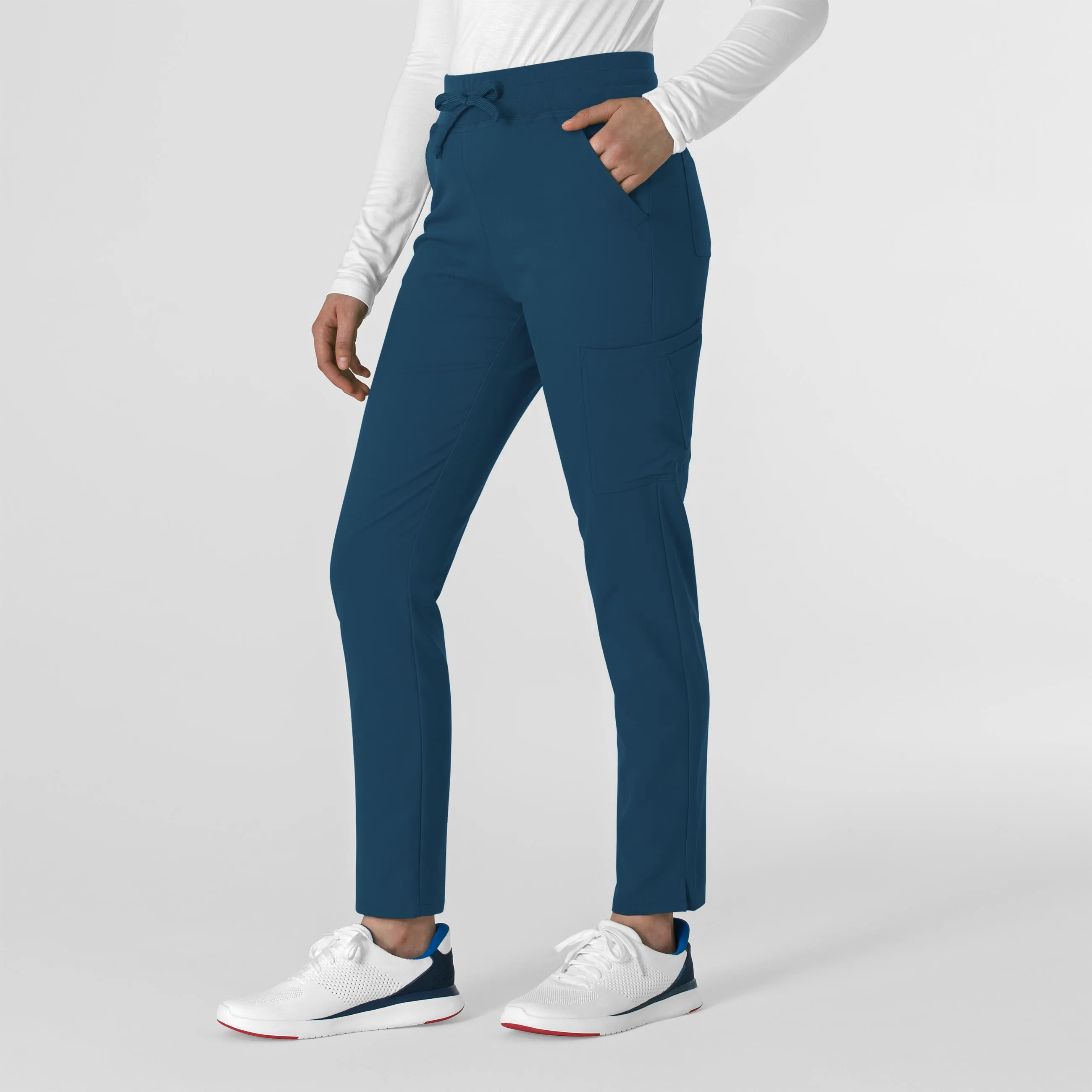 Thrive 5222 Cargo Straight Slim Leg Scrub Pants Caribbean Blue