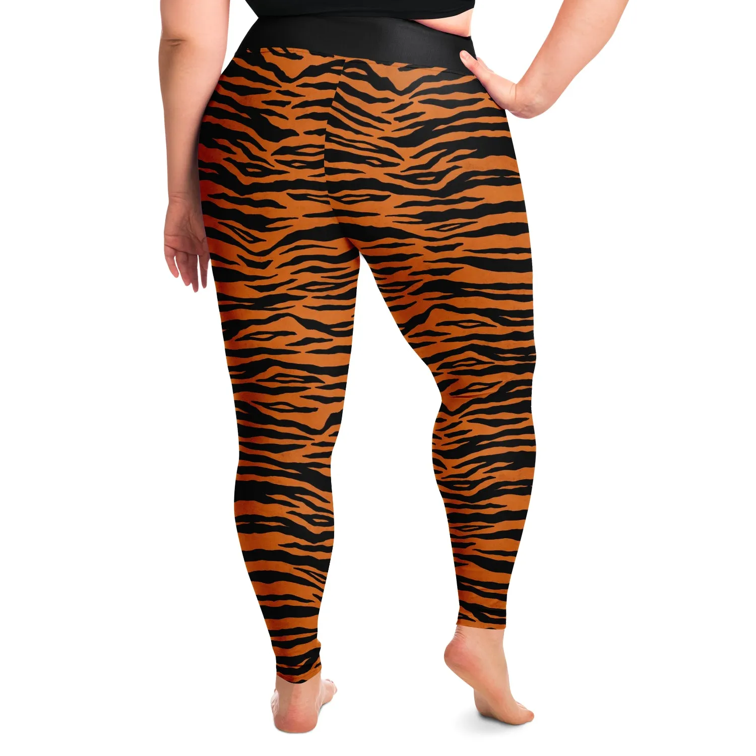 Tiger Print Plus Size Leggings Orange and Black 2X - 6X Squat Proof