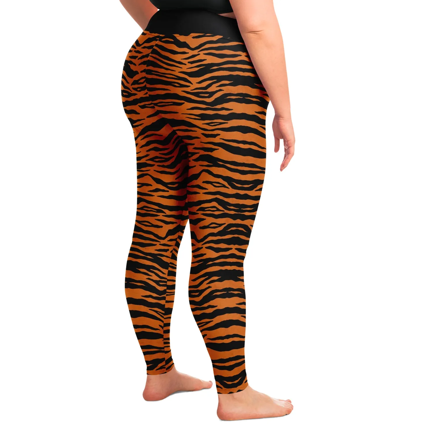 Tiger Print Plus Size Leggings Orange and Black 2X - 6X Squat Proof