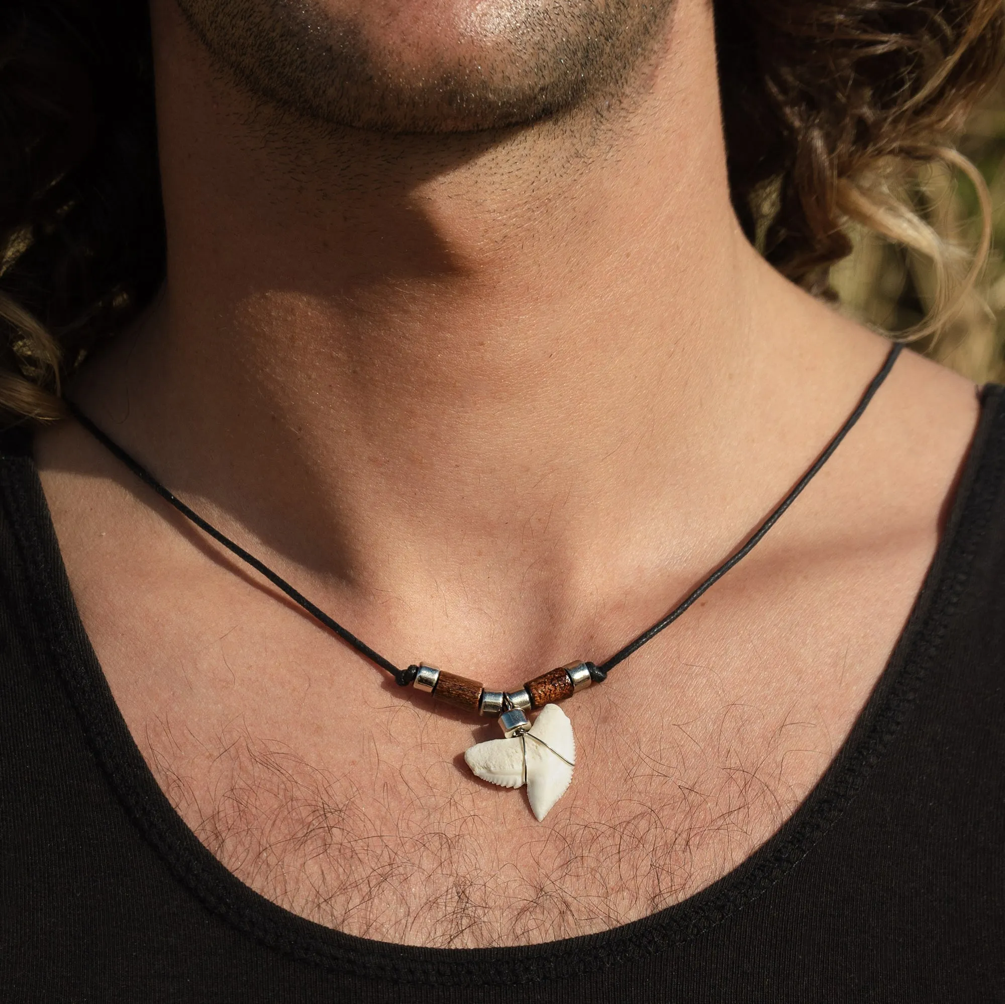Tiger Shark Tooth Necklace Adjustable c199